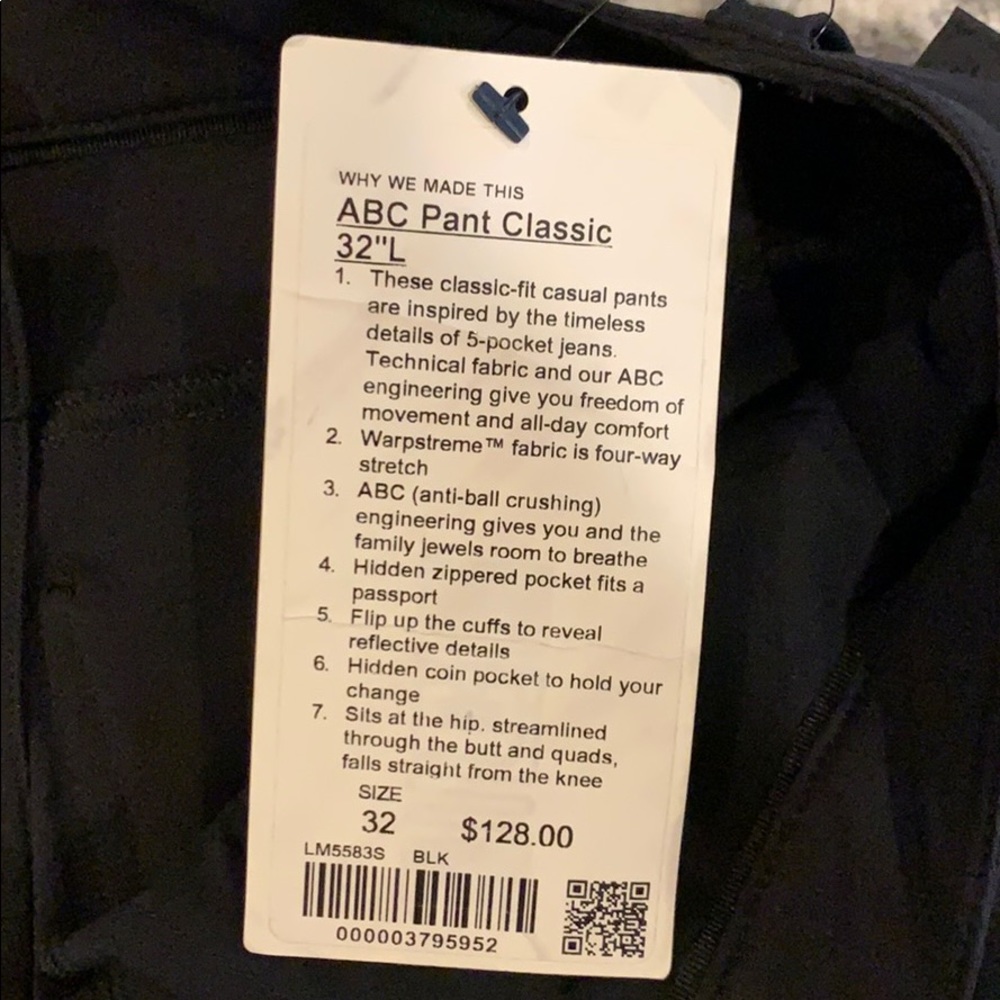 Men’s Lululemon Black Pants - Picture 2 of 2